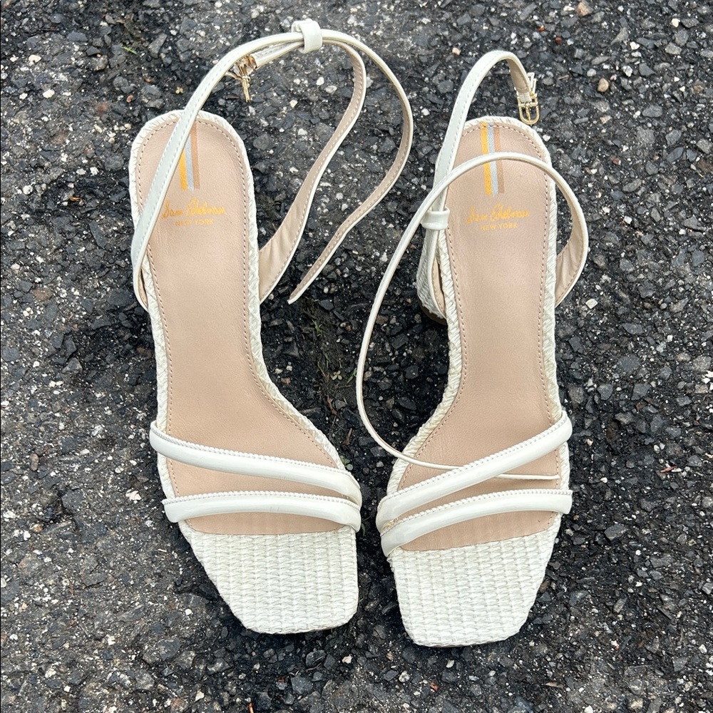 Cream Strappy Woven Slingback Sandals - Sam Edelman